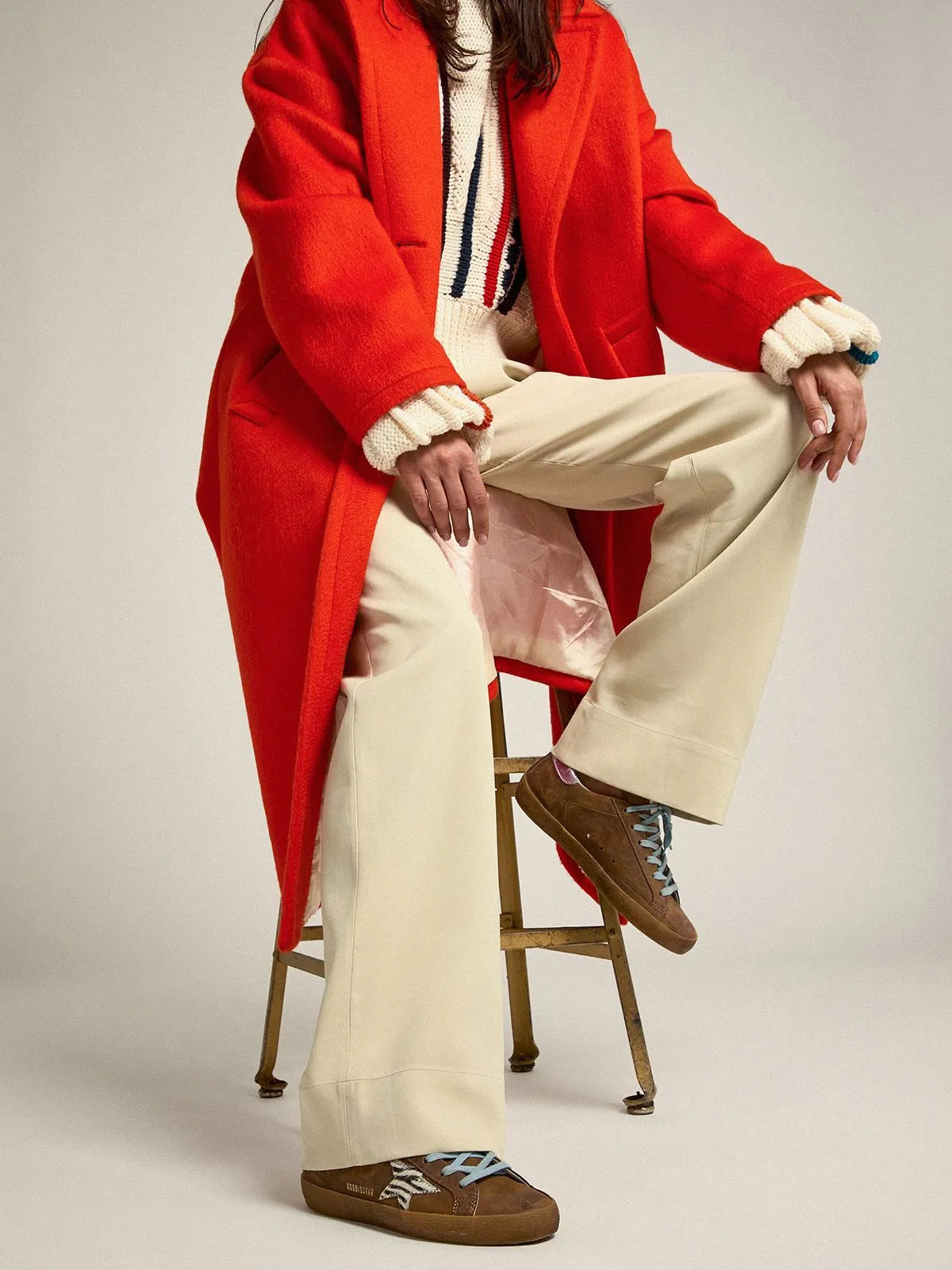 Super-Star sneakers in brown waxed suede with a zebra-print pony skin star