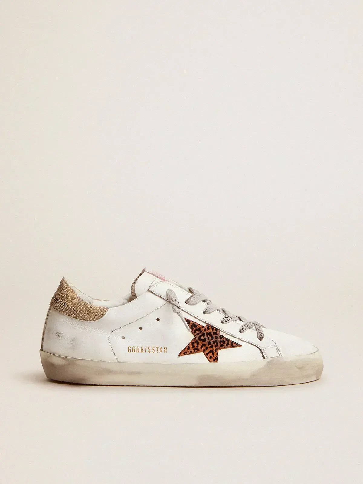 Super-Star LTD sneakers with leopard-print star and gold glitter heel tab