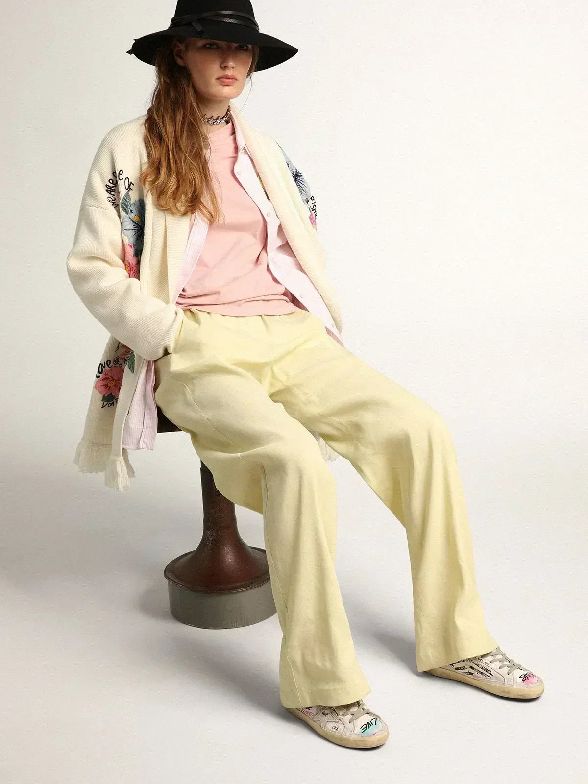 Super-Star Dream Maker sneakers in white color with reverse construction and hidden multicolor details