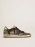 Ball Star da donna in pelle stampa elefante con stella in pelle nera